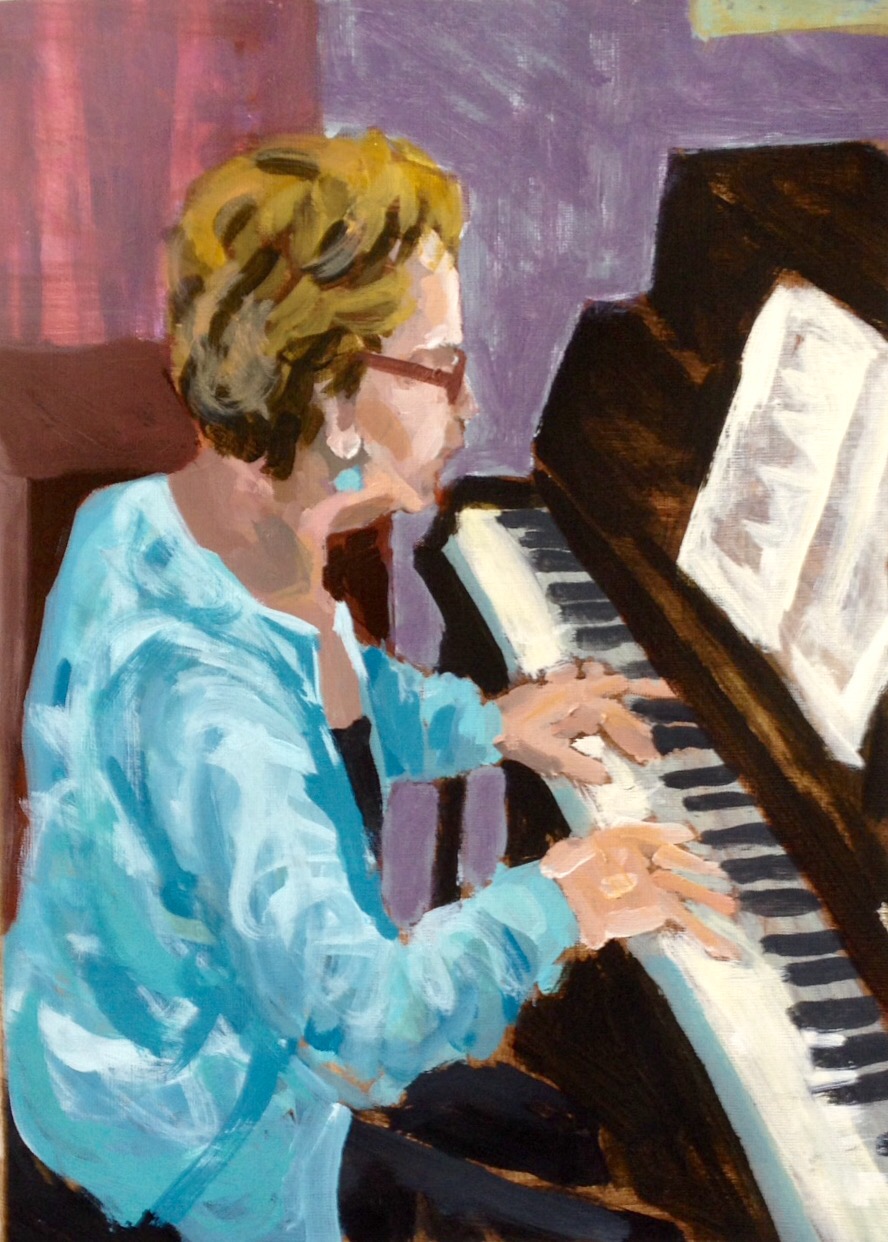 Observed sketches – my mother playing the&nbsp;piano﻿