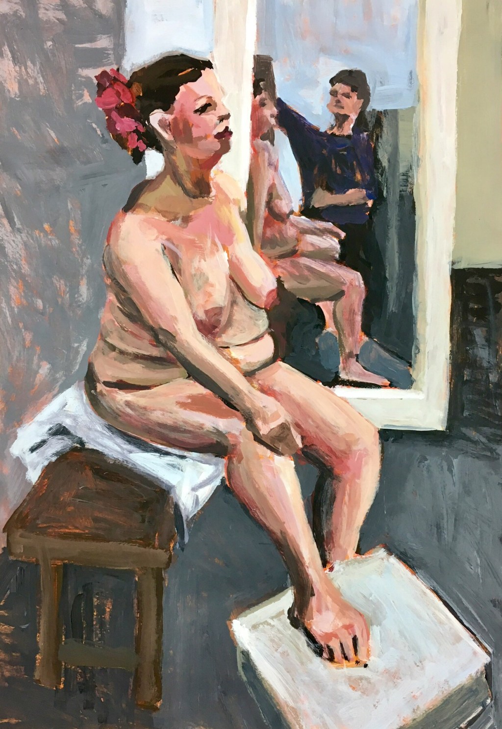 Life painting of Valentina with&nbsp;reflection