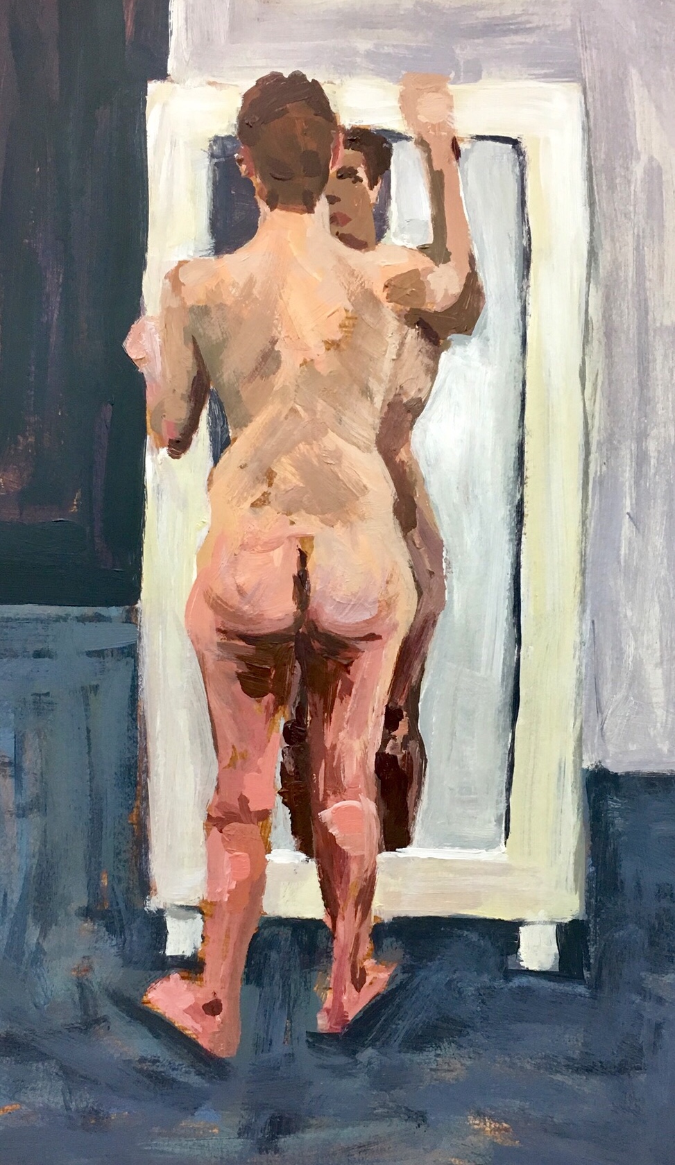 Nude reflected in a&nbsp;mirror