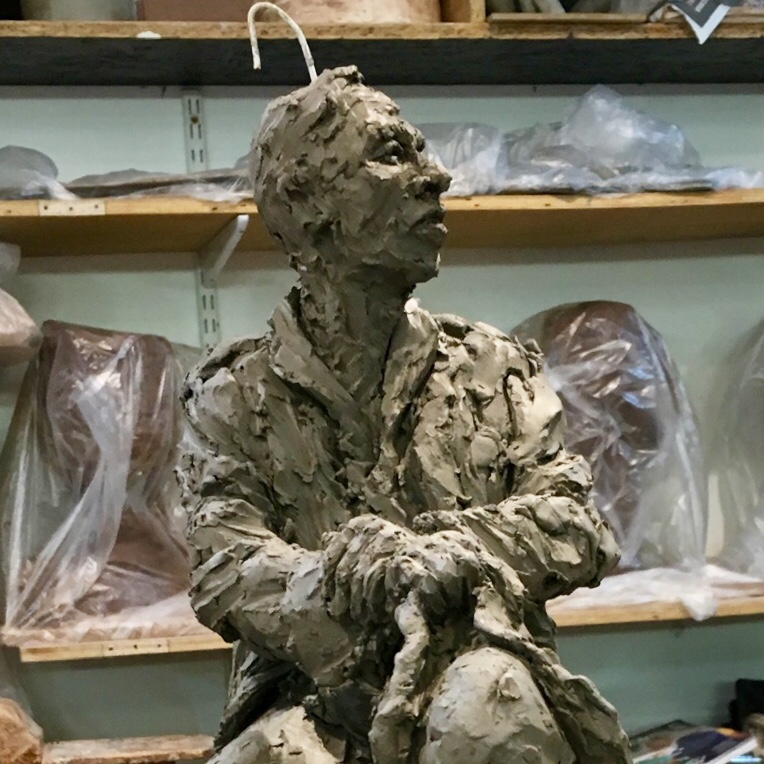 Making a small figure sculpture of Robin in&nbsp;costume