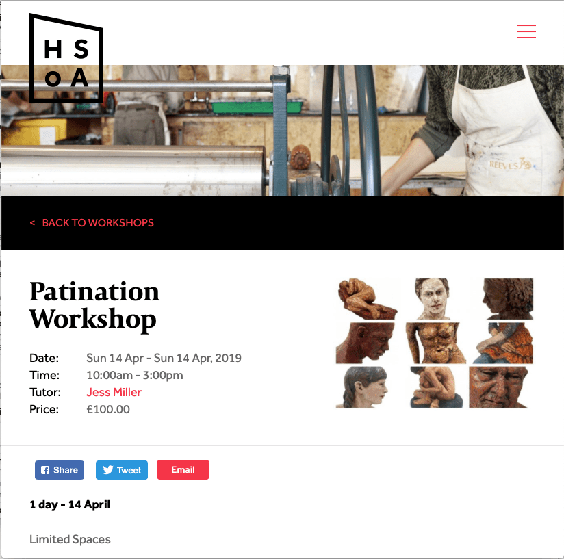 3 x Patination workshops for clay&nbsp;sculpture