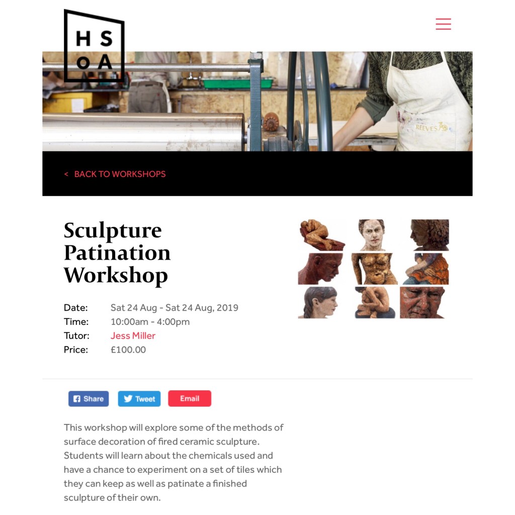 Patination summer workshop for clay&nbsp;sculpture