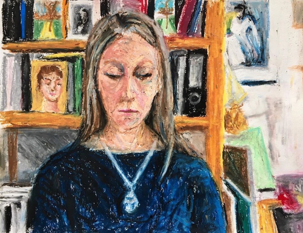 Oil pastel Zoom portrait of&nbsp;Adele