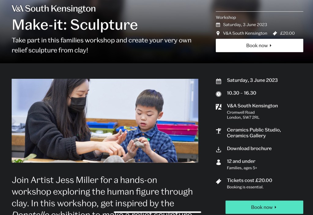 Family sculpture workshops at the V&A&nbsp;museum